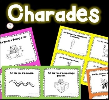 Preview of After State Testing Activities Fun Friday Charades Brain Breaks Party Games