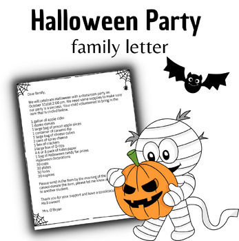 Preview of Halloween Party Letter (Editable)