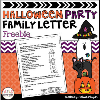 Preview of Halloween Party Letter (Editable) FREE