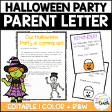 Halloween Party Letter to Parents