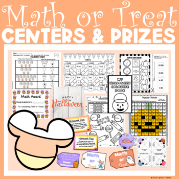 Preview of Halloween Party- Math or Treat- Halloween Centers, Prizes, and Worksheets- fall
