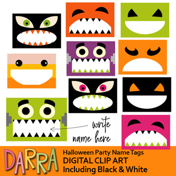 Preview of Halloween Party Name Tags Clip Art
