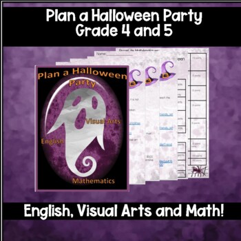 Preview of Halloween Party Planner- Gr. 4/5 Financial Literacy, Art and Language project