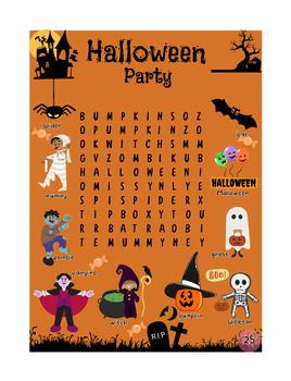 Preview of Halloween Party - Word Search Puzzles