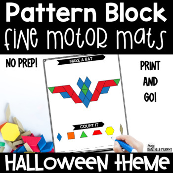 Preview of Halloween Pattern Blocks | Halloween Fine Motor Activities