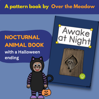 Preview of Halloween Pattern Book, Nocturnal Animals, Primary Reading