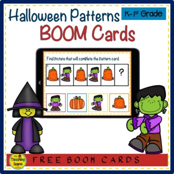 Preview of Halloween Pattern Card BOOM Cards {FREE}