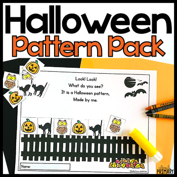 Preview of Halloween Math Activities, AB Patterns, Worksheets Kindergarten First Grade