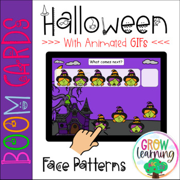 Halloween Patterns BOOM Cards™️ Pre-K Math Centers - with GIFs - Witch ...