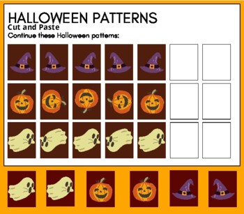 Preview of Halloween Patterns Cut and Paste