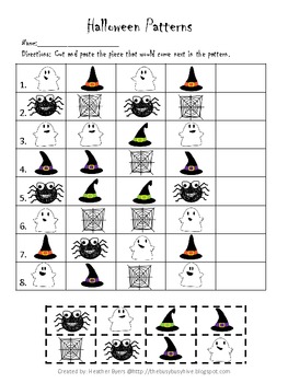 Preview of Halloween Patterns Worksheet