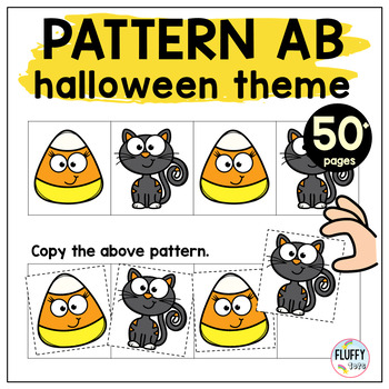 Preview of Halloween Patterns Worksheet Preschool Cut and Paste Activities