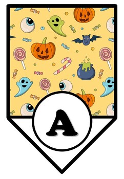 Preview of Halloween Pennant Banner Letters Set 2, Halloween Alphabet Posters Decor