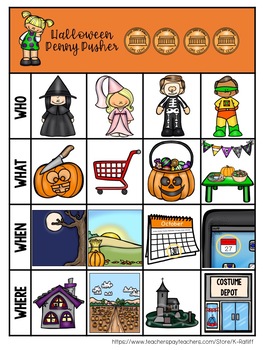 Preview of Halloween Penny Pusher:  Listening Comprehension Stories