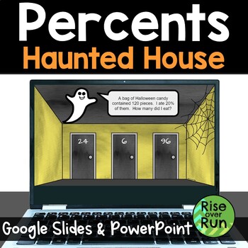 Preview of Halloween Percents Practice Digital Escape Room Activity