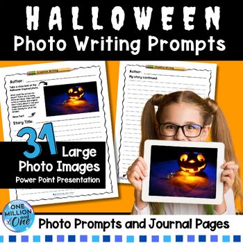 Preview of Halloween Photo Prompts-Creative Writing Journal Pages-Oct. Picture of the Day