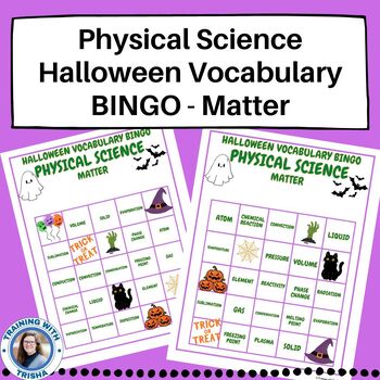 Preview of Halloween - Physical Science Matter Vocabulary BINGO