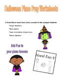 Halloween Piano Prep Worksheets