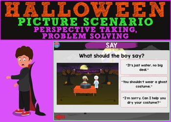 Preview of Halloween Picture Scenario: Perspective Taking Boom Cards