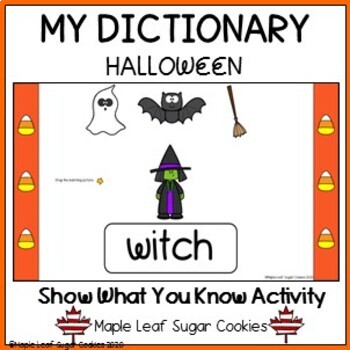 Preview of Halloween Picture & Word Match - MY DICTIONARY - Moveable clipart!!!! Vocabulary
