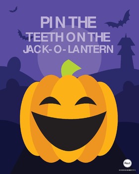 Preview of Halloween Party Pin the Teeth on the Pumpkin