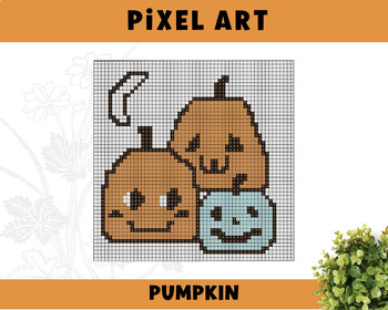 Preview of Halloween Pixel Art Clip Art Pumpkin