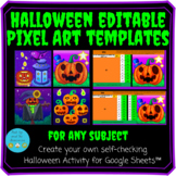 Halloween Pixel Art Editable Mystery Pictures TEMPLATES fo