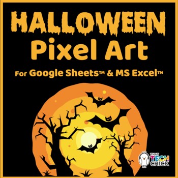 Preview of Halloween Pixel Art Mystery Pictures for Google Drive and MS Excel