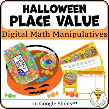 Preview of Halloween Place Value & Base Ten Activity | Digital Math Manipulatives | NO PREP