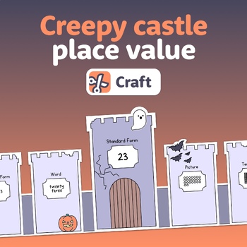 Preview of Halloween Place Value Craft | Halloween Math Craft, Fall Place Value Center