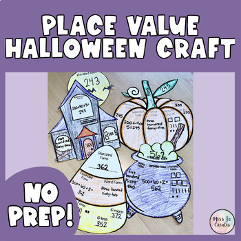 Preview of Halloween Place Value Crafts Bundle