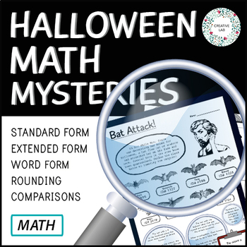 Preview of Halloween Place Value - Math Mystery Worksheets