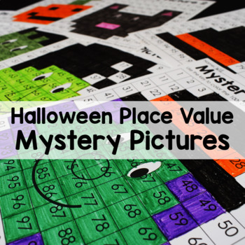 Preview of Halloween Color By Number Place Value Mystery Pictures