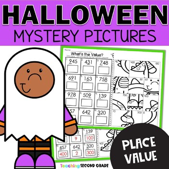 Preview of Halloween Place Value Practice & Review - Math Puzzles Morning Work October