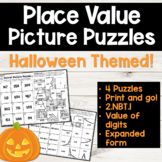 Halloween Place Value Secret Picture Puzzles