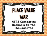 Halloween Place Value War: Comparing Decimals to the Thousandths