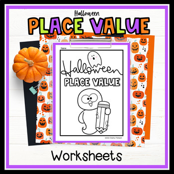 Preview of Halloween Place Value Worksheets for Third Grade - NO PREP