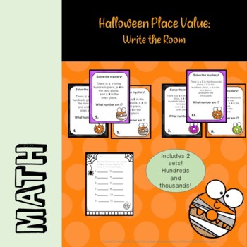Preview of Halloween Place Value: Write the Room
