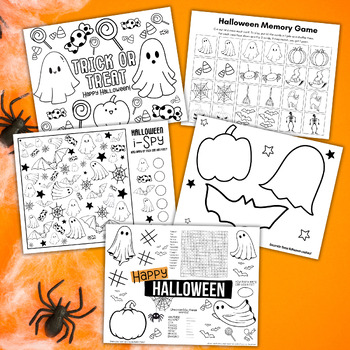 Preview of Halloween Placemat Activity Printable Pack