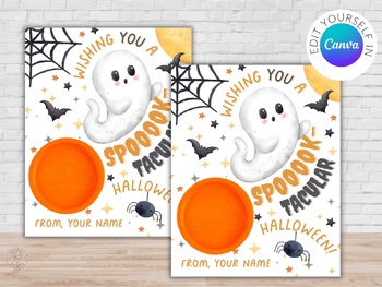 Preview of Halloween Play-Doh Card | Spooky Halloween Gift Tag | Canva Template Halloween