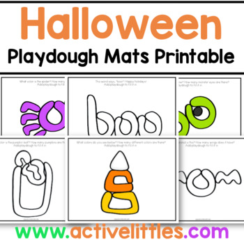Preview of Halloween Playdough Mats Toddler Preschool Printable