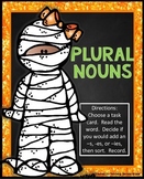 Halloween Plural Nouns adding -s and -es  ELA Center 1st 2