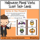 Halloween Plural Verbs Task Cards Scoot Activity
