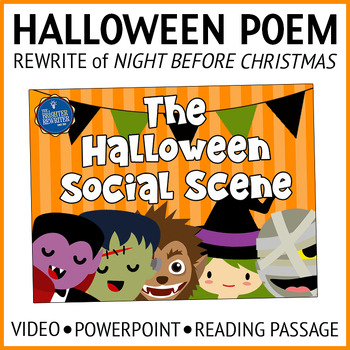 Preview of Halloween Poem Video PowerPoint Reading Passage