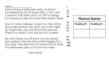 Preview of Halloween Poem with Integrated Fluency, Visualization, Grammar and Vocabulary