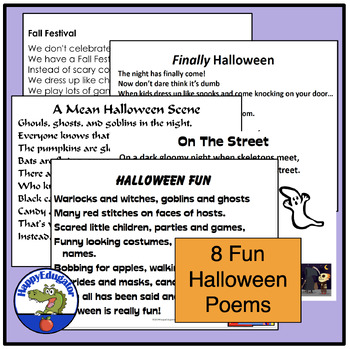 Halloween Poetry - Fun Poems for Reading and Writing Activities | TpT