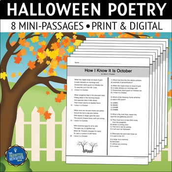 Preview of Halloween Poetry Comprehension Passages
