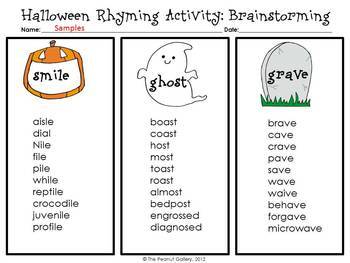 for halloween worksheets grade 1 math Activity & (Rhyming Halloween Couplets) Poetry Writing by