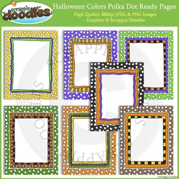 Halloween Polka Dot 8 1/2 x 11 Ready Pages by Scrappin Doodles | TpT