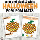 Halloween Pom Pom Cards for Fine Motor Centers